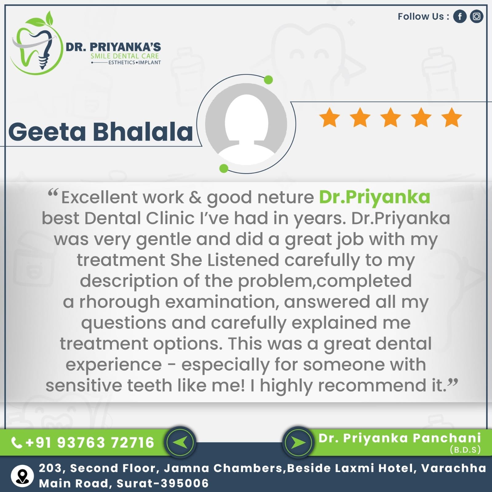 Dr. Priyanka Panchani (B.D.S)